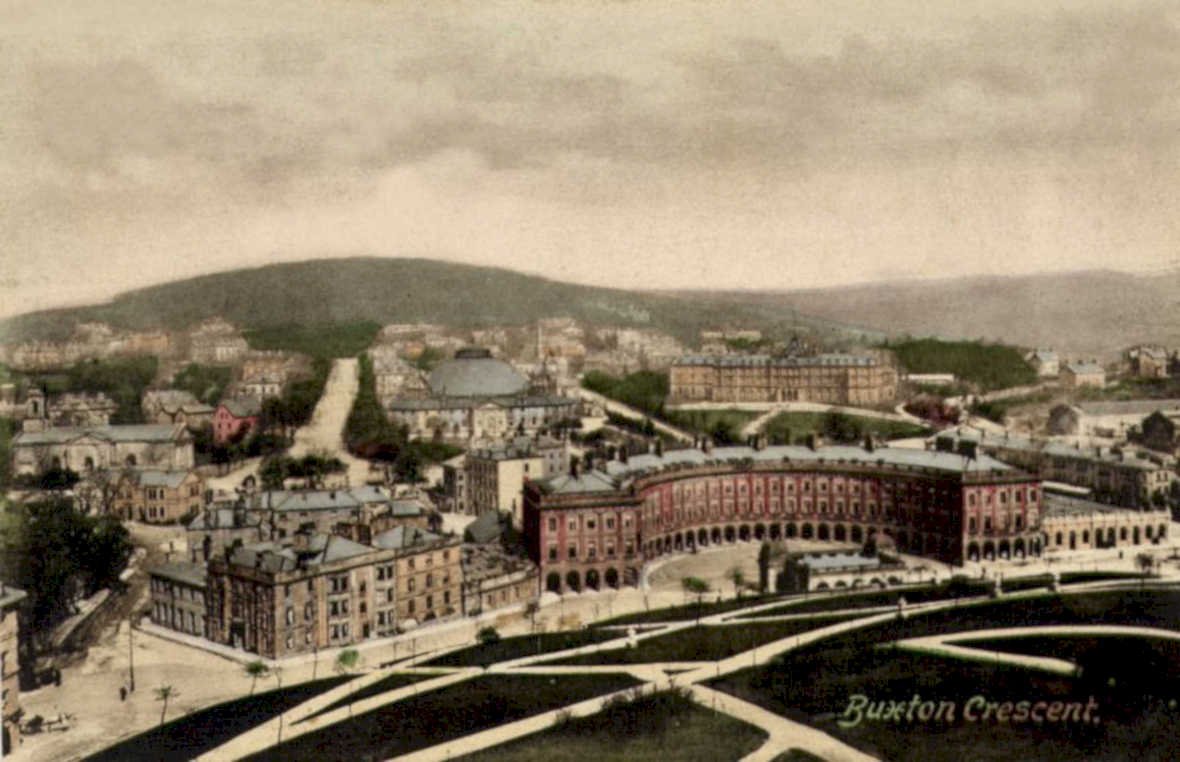 buxton crescent fountainVintage 1880s 1900s A4 Photo Print