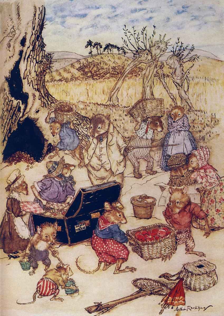 c Wind in the Willows Arthur Rackham Today, however, though they were civil enough, the field mice and harvest mice seemed preoccupied A4 Photo Print