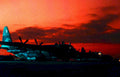 c130 hercules sunset1980s 1990s A4 Photo Print