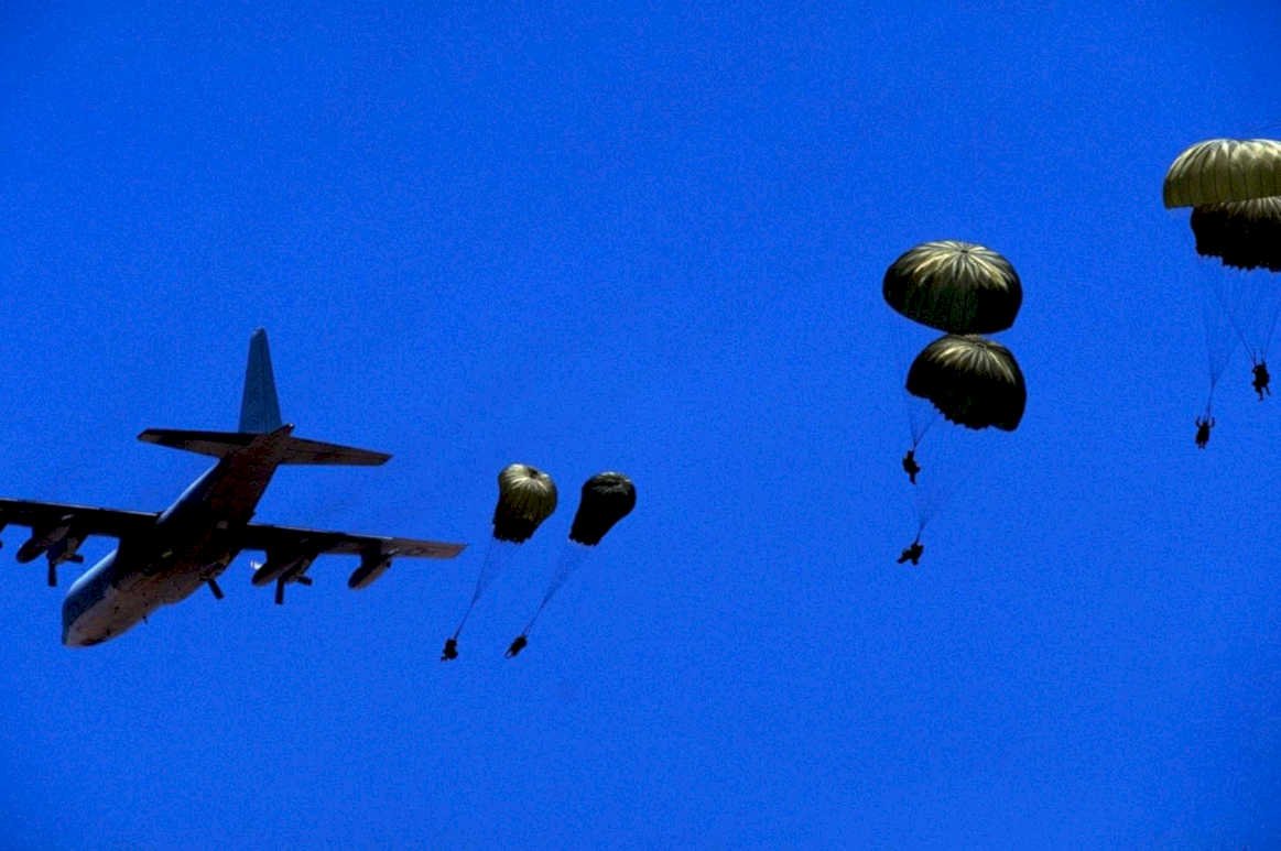 c130 paratrooper drop1980s 1990s A4 Photo Print
