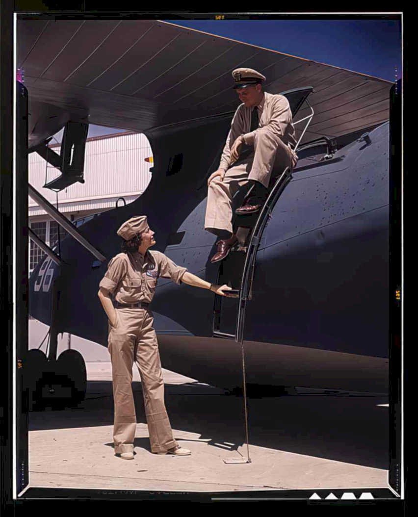 c47 aircraft maintenance Vintage world war A4 Photo Print