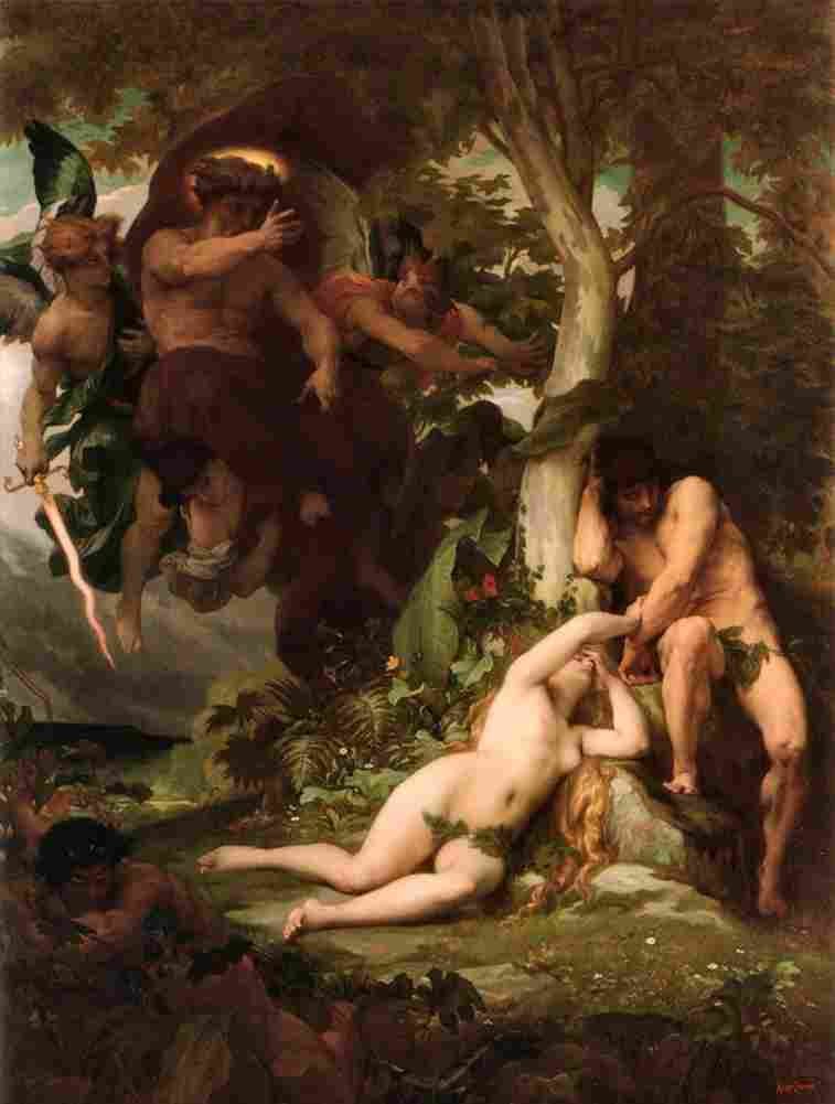 cabanel expulsion of adam and eve Art A4 Photo Print