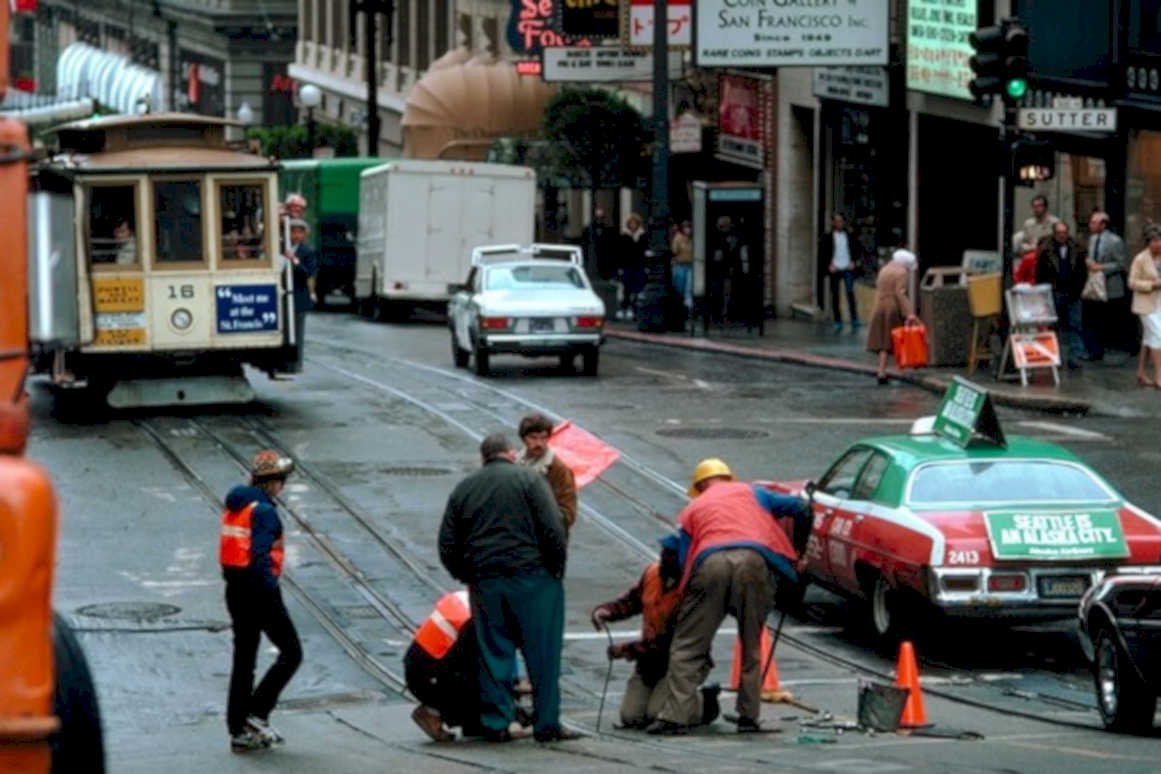 cable car streetscene1980s 1990s A4 Photo Print