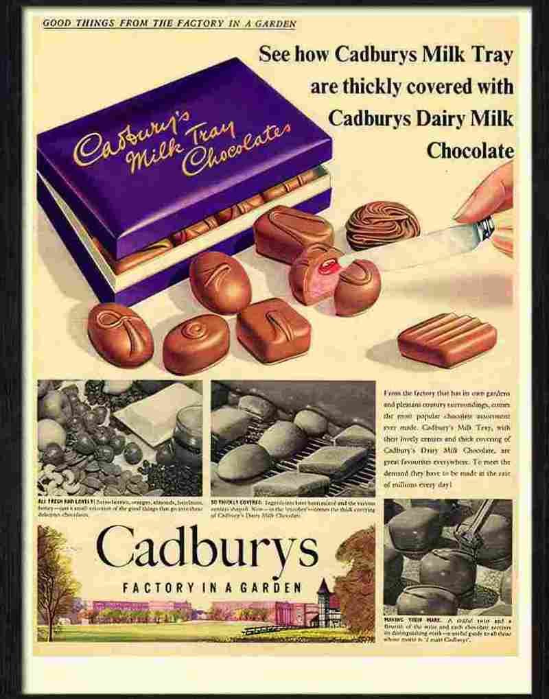 cadburys milk tray chocolate 1950s Advert A4 Photo Print