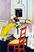 cadell Interior with a Red Chair Art A4 Photo Print