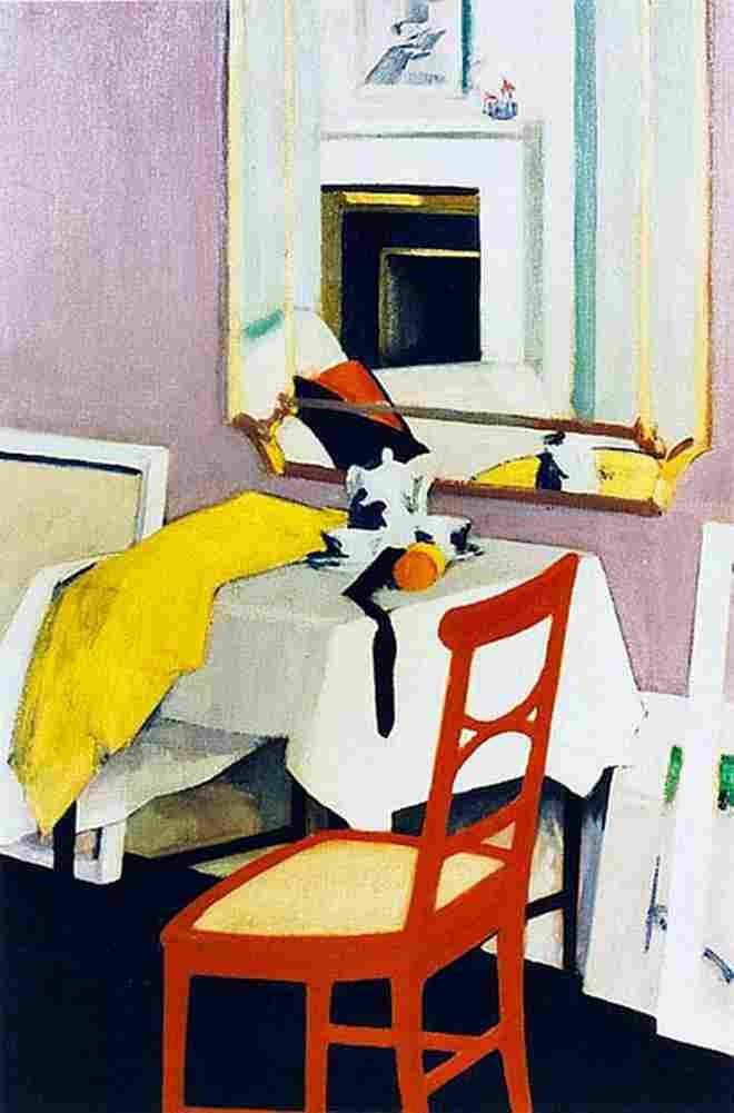 cadell Interior with a Red Chair Art A4 Photo Print