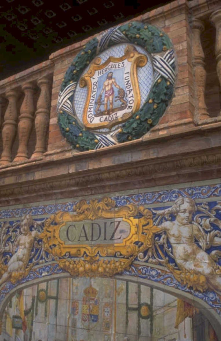 cadiz heraldic tiles 1980s 1990s A4 Photo Print
