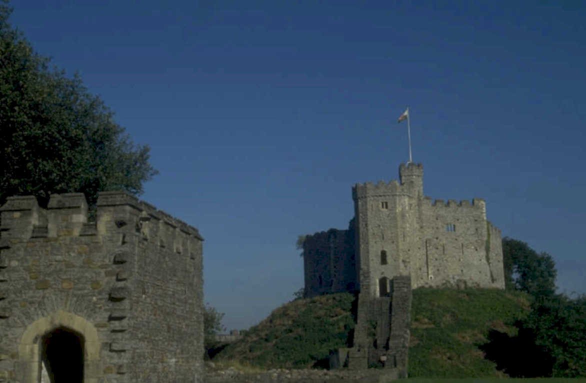caerphilly castle stone 1980s 1990s A4 Photo Print