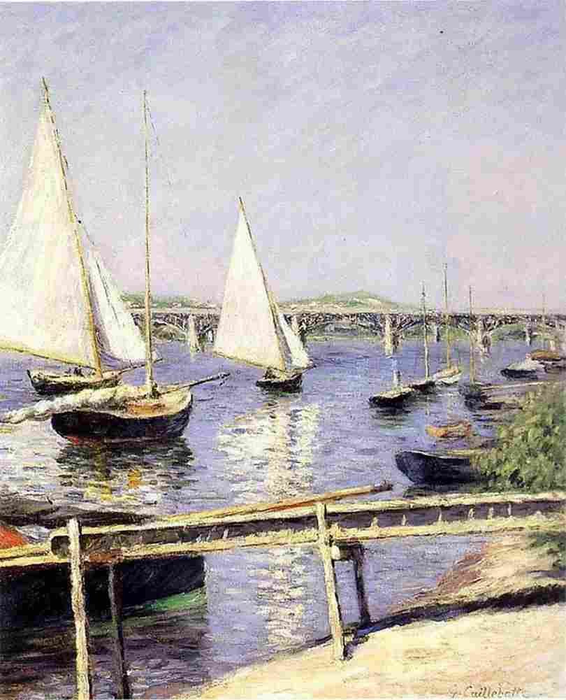 cail Sailboats at Argenteuil Art A4 Photo Print