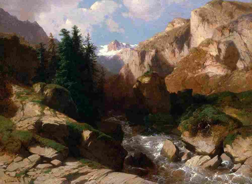 calame Mountain Torrent Art A4 Photo Print