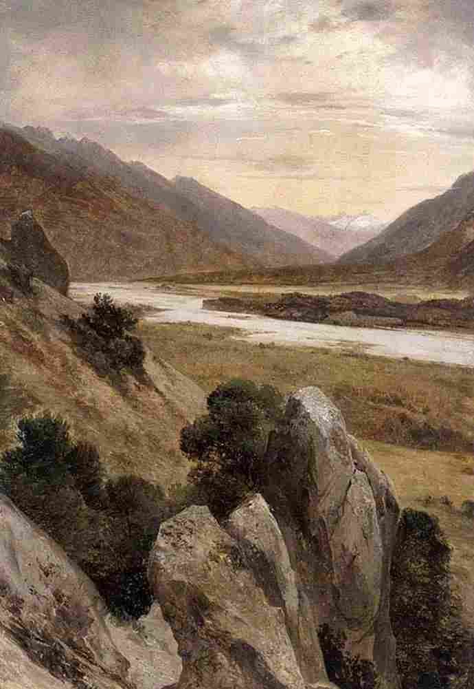 calame Mountainous Riverscape Art A4 Photo Print
