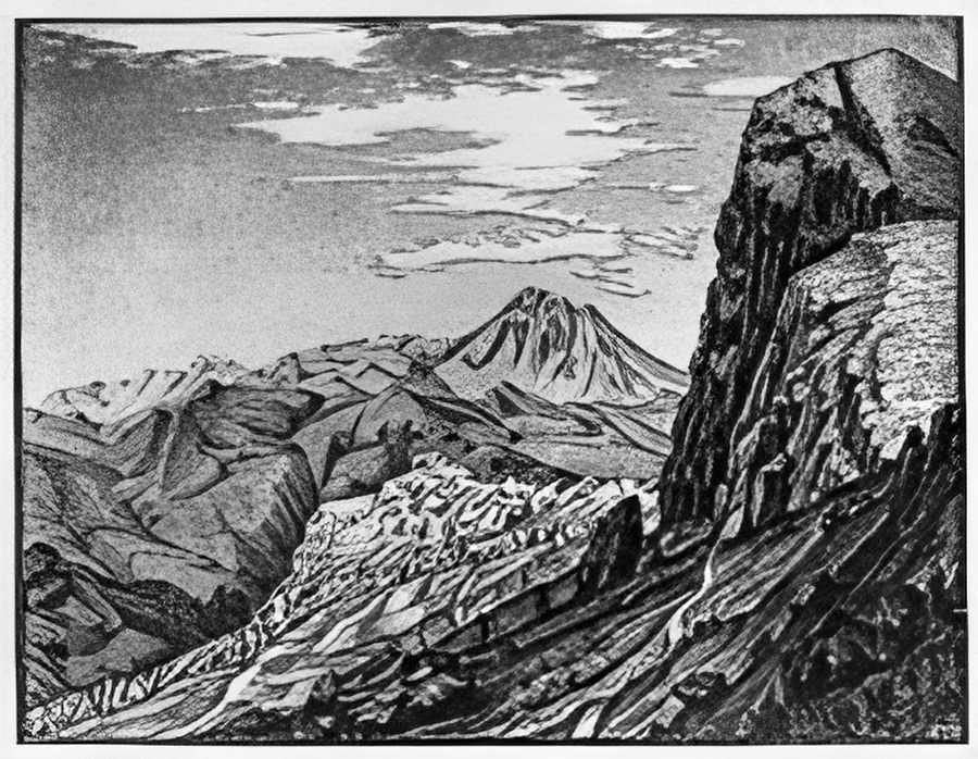 caltavuturo in the madonie mountains sicily mc escher 1933 A4 Photo Print
