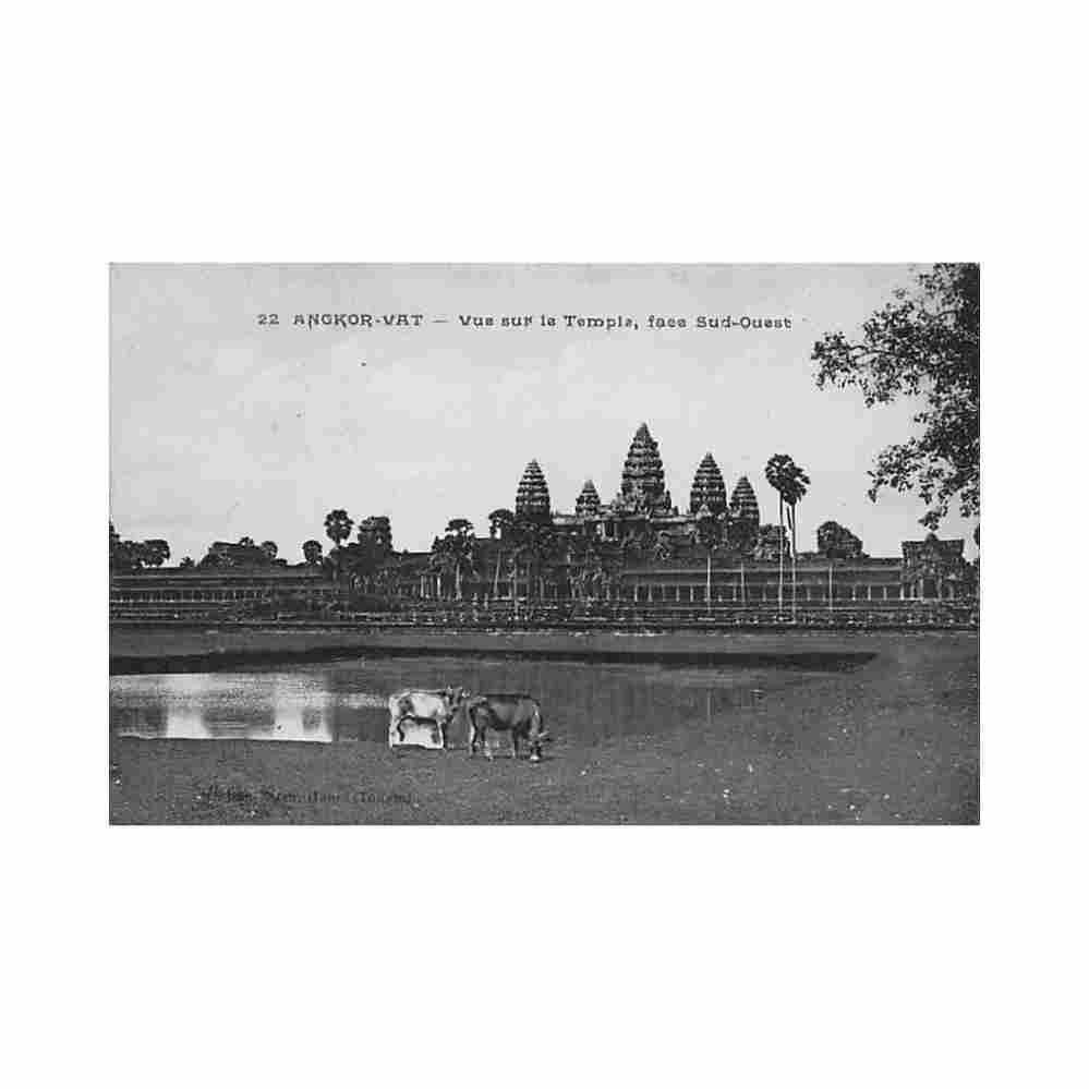 cambodia angkor wat view of the temple south west face van xuan 22 cambodge angkor wat vue sur le temple f Vintage A4 Photo Print
