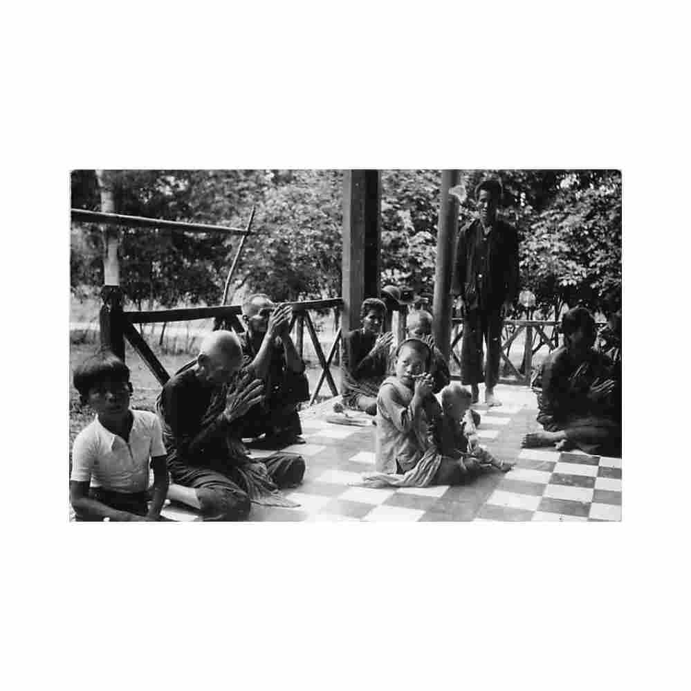 cambodia group of monks Vintage A4 Photo Print