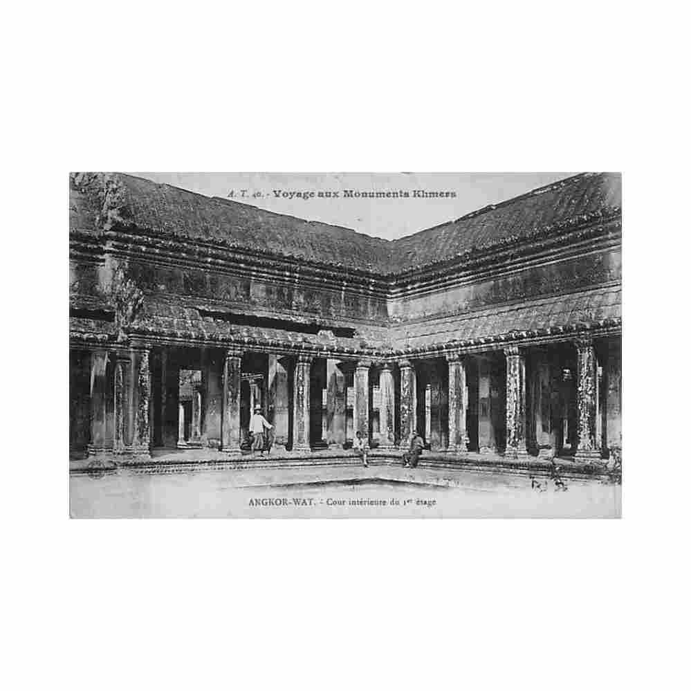 cambodia journey to the khmer monuments angkor vat interior courtyard a t 40 Vintage A4 Photo Print