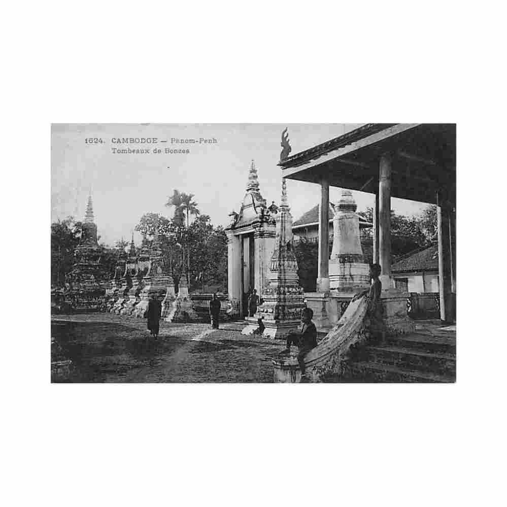 cambodia phnom penh bonze tombs p dieulefils 1624 Vintage A4 Photo Print