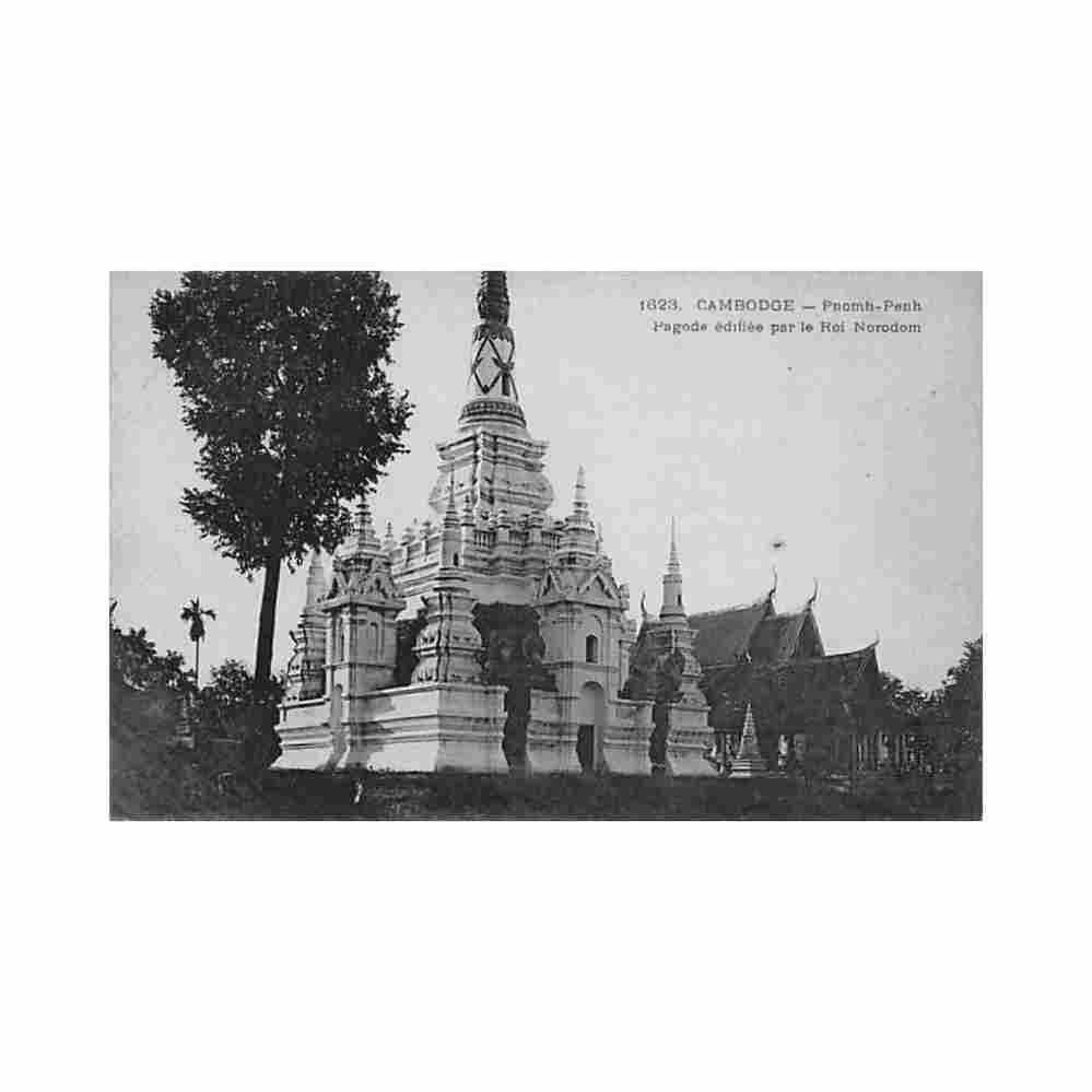 cambodia phnom penh pagoda built by king norodom p dieulefils 1623 Vintage A4 Photo Print