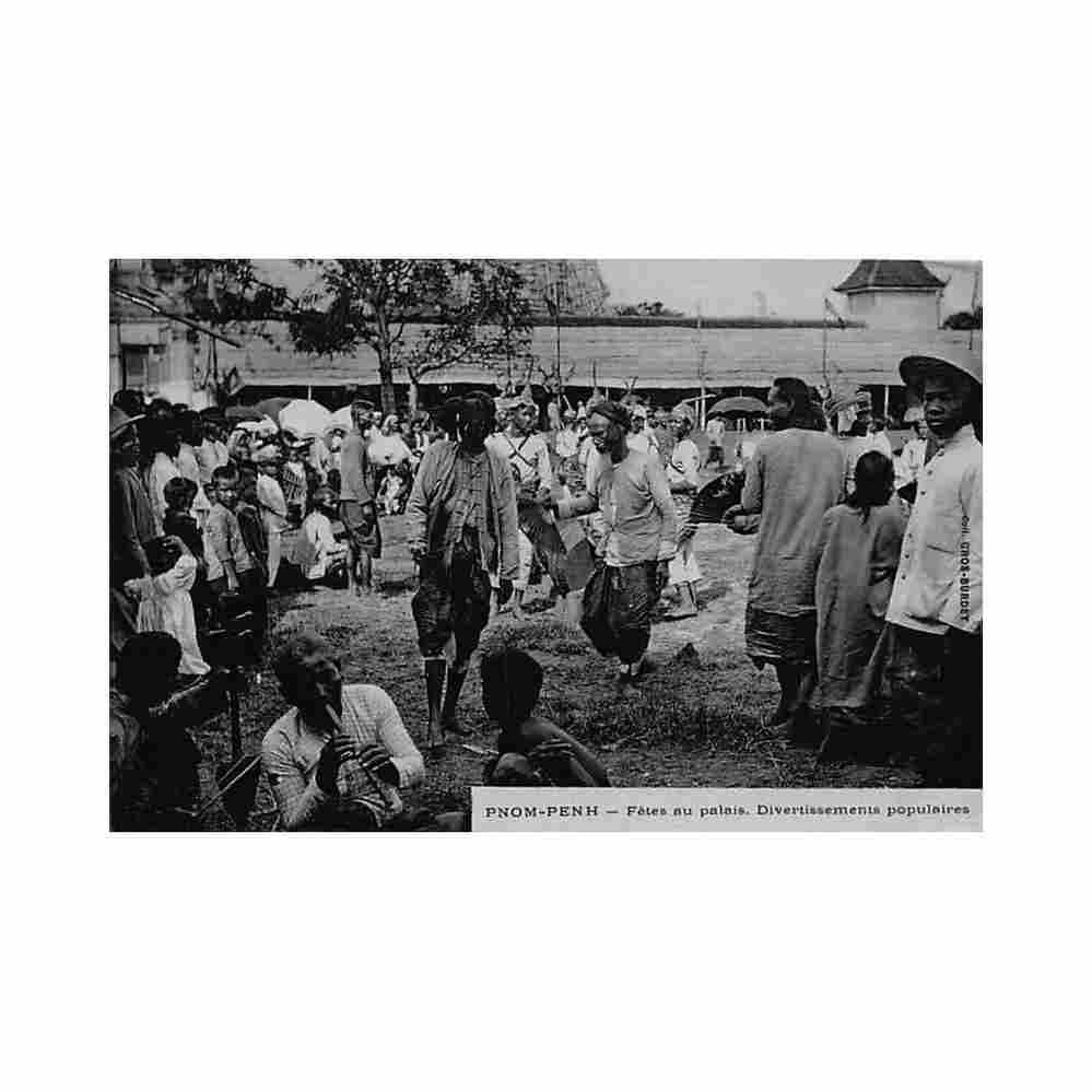 cambodia phnom penh palace festivals popular entertainment gros burdet Vintage A4 Photo Print