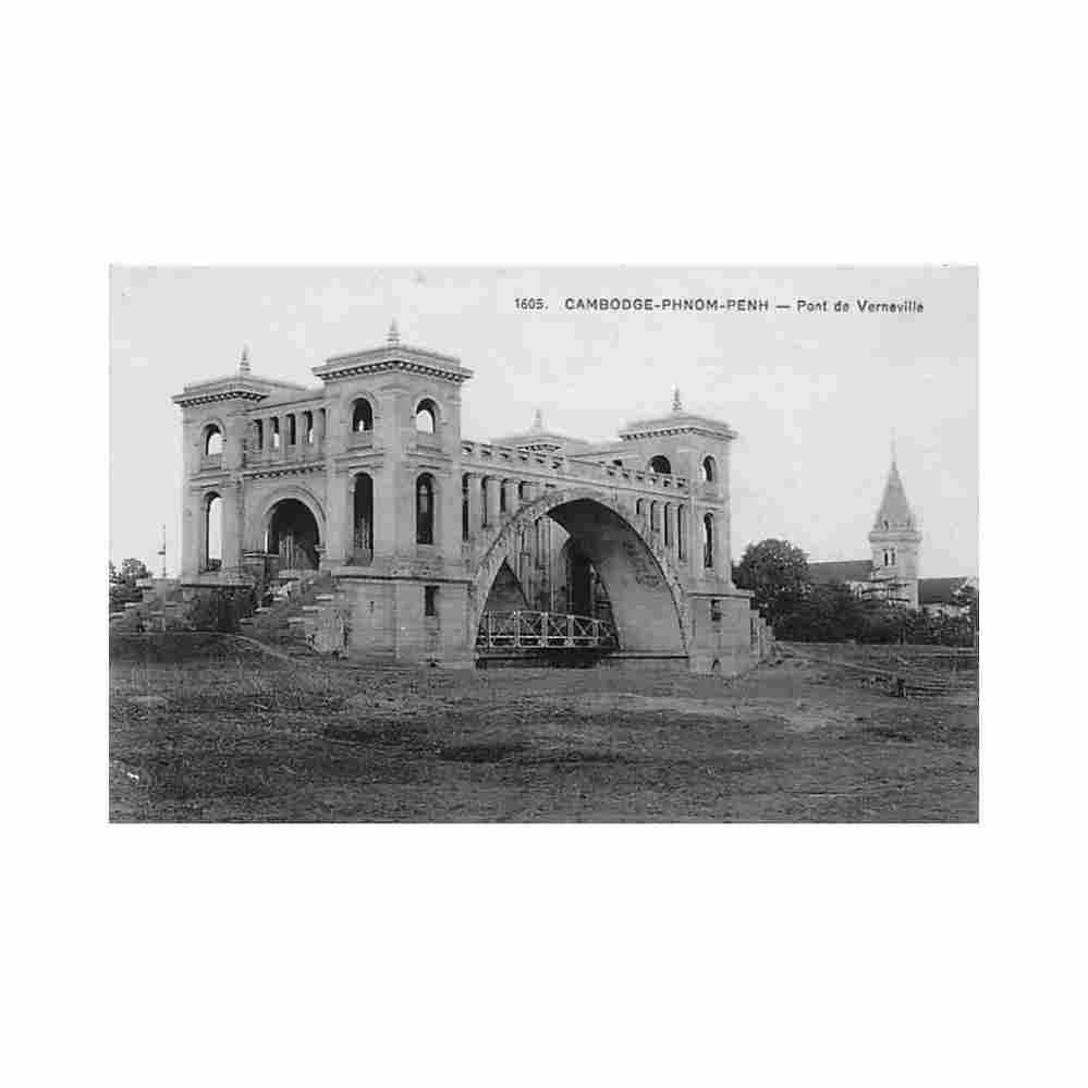 cambodia phnom penh verneville bridge p dieulefils 1605 Vintage A4 Photo Print