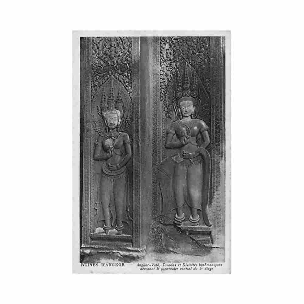 cambodia ruins of angkor angkor vath tevadas and brahmanical deities nadal 95 Vintage A4 Photo Print