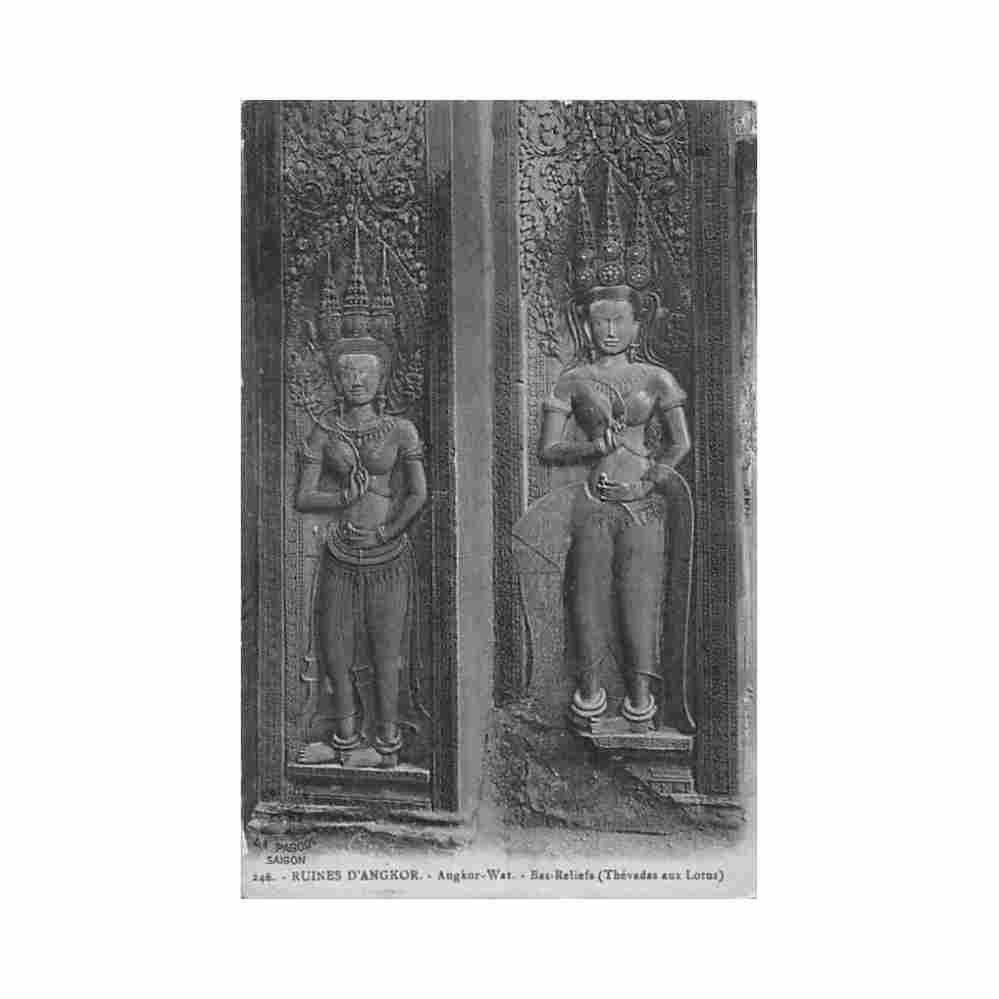 cambodia ruins of angkor bas reliefs la pagode 246 Vintage A4 Photo Print