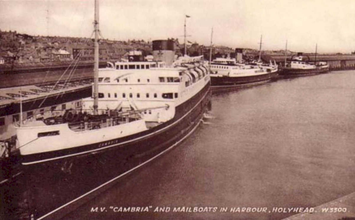 cambria harbour holyheadVintage 1880s 1900s A4 Photo Print