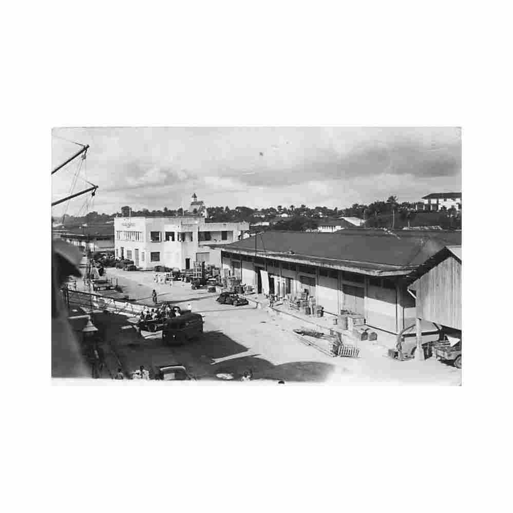 cameroon douala the quays cameroun douala les quais carte Vintage A4 Photo Print