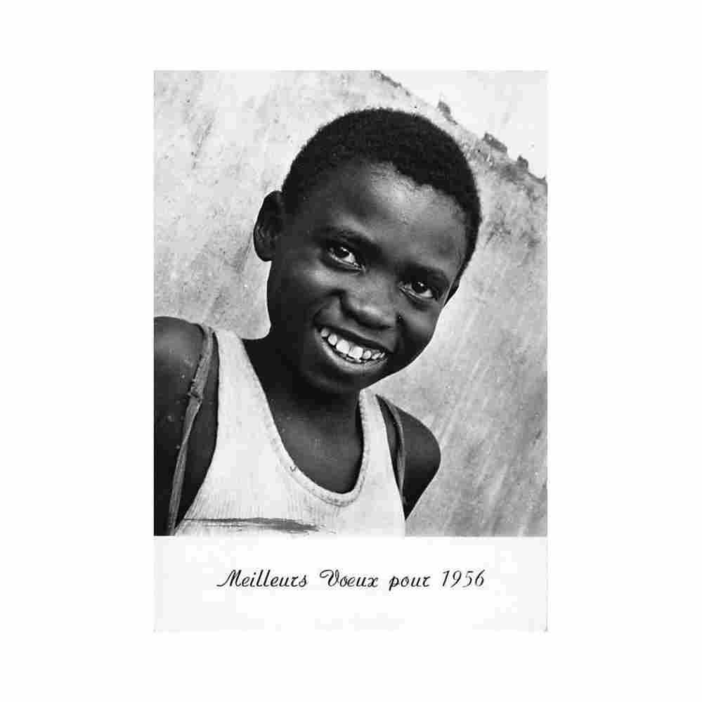 cameroon greeting card for 1956 smiling child scj missio Vintage A4 Photo Print