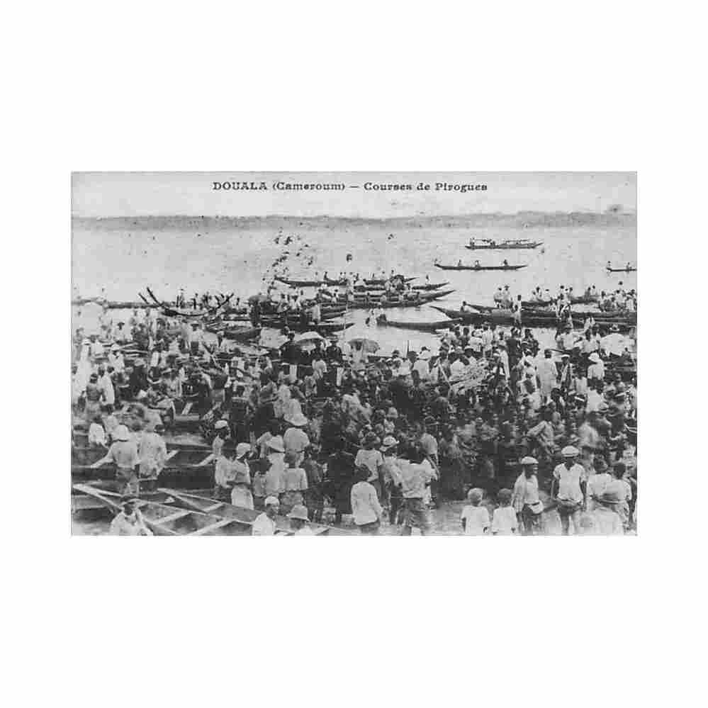 cameroun douala courses de pirogues ed inconnu Vintage A4 Photo Print
