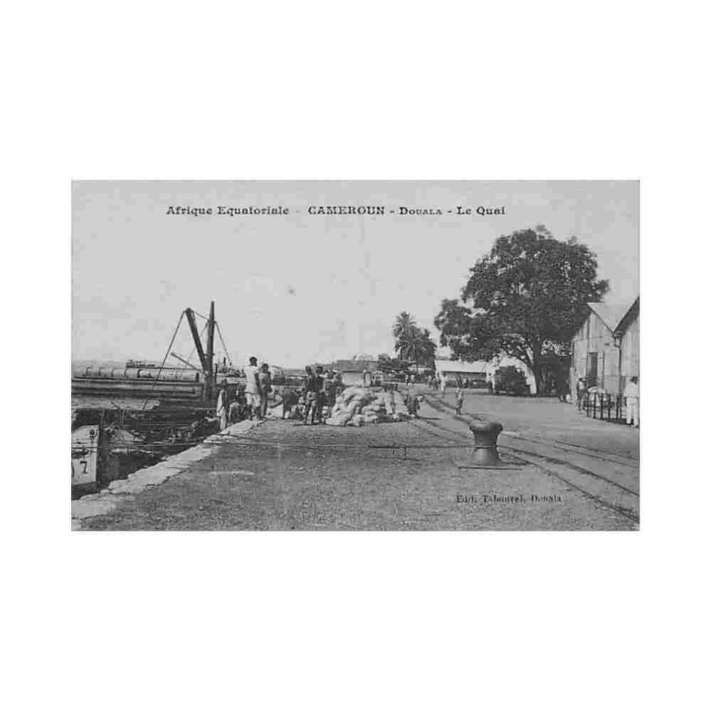 cameroun douala le quai ed ets tabourel Vintage A4 Photo Print