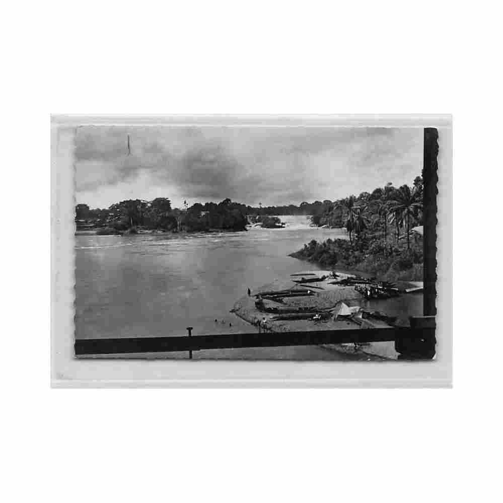 cameroun edea les chutes de la sanaga vue prise du pont du chemin de fer ed pariscoa Vintage A4 Photo Print