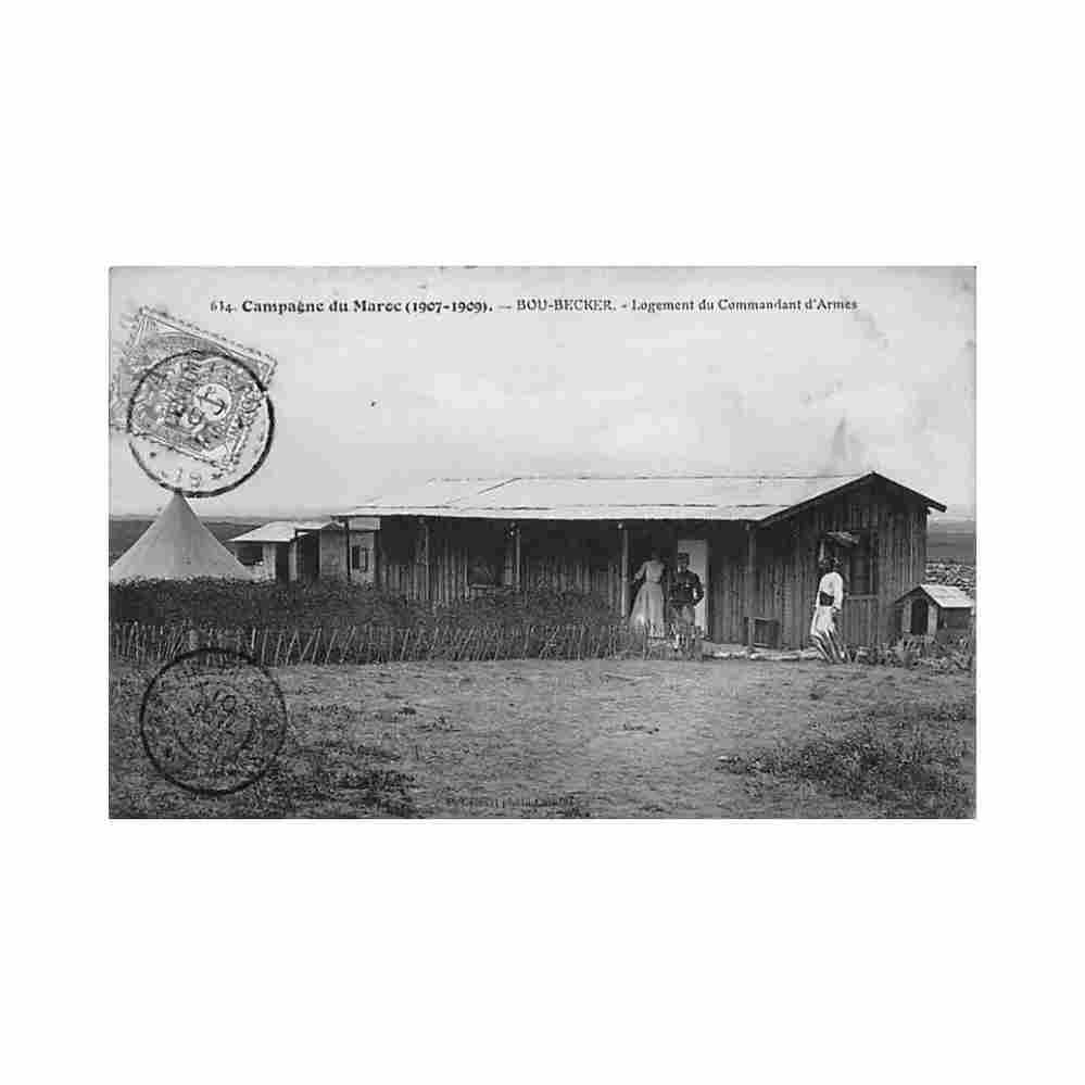 campagne du maroc 1907 1909 bou becker logement du commandant d armes ed p grebert 634 Vintage A4 Photo Print