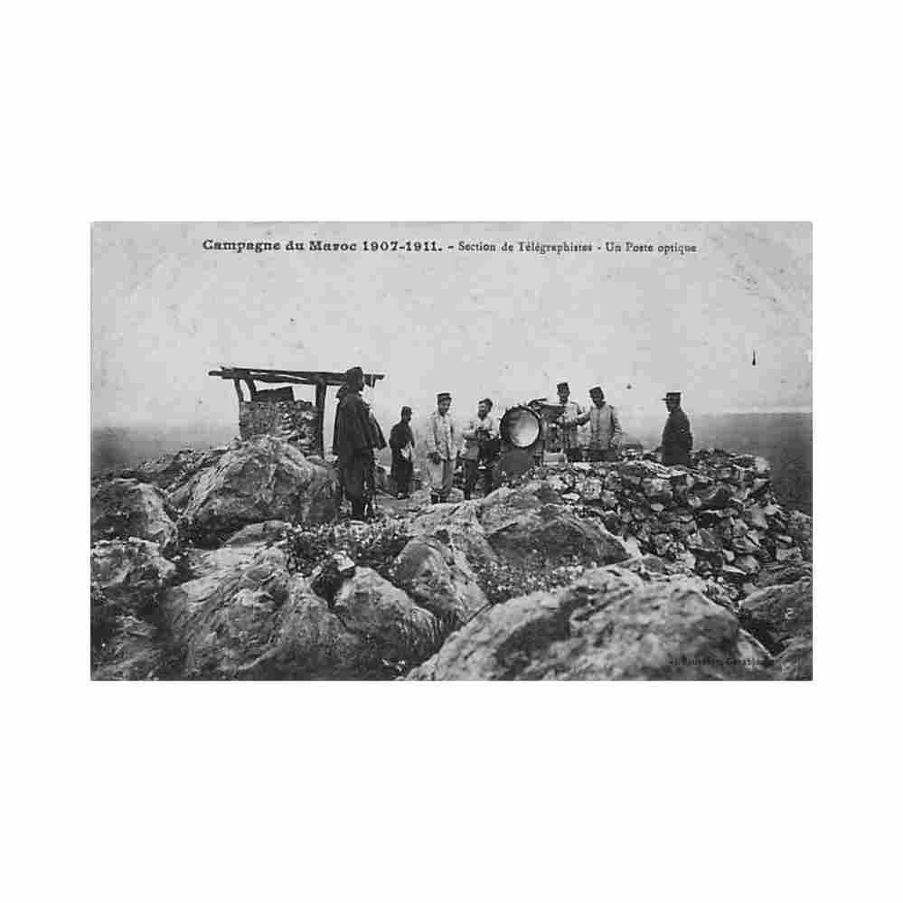 campagne du maroc 1907 1911 section de telegraphistes un post optique ed boussuge Vintage A4 Photo Print
