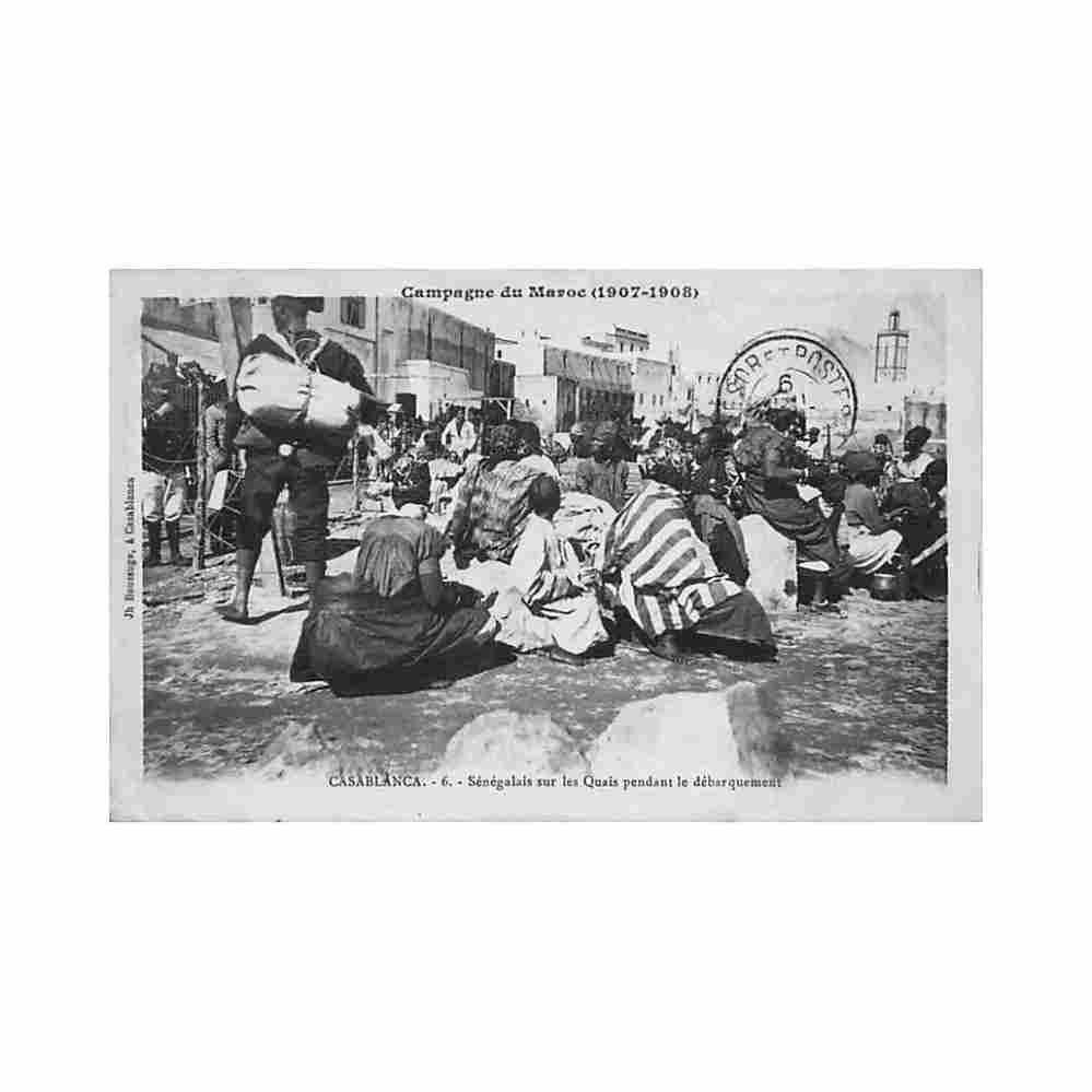 campagne du maroc casablanca senegalais sur les quais pendant le debarquement ed jh boussuge 6 Vintage A4 Photo Print