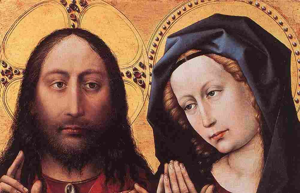 campin blessing christ and praying virgin Art A4 Photo Print