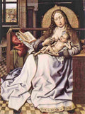 campin virgin and child before a firescreen Art A4 Photo Print