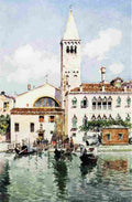 campo gondolas on a venetian canal Art A4 Photo Print