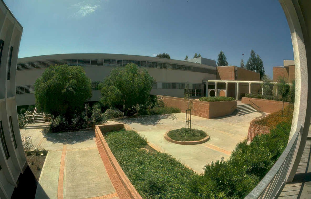campus building courtyard Vintage A4 Photo Print