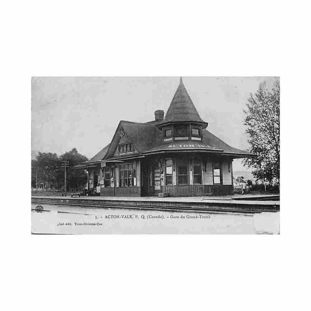 canada acton vale qc gare du grand trunk ed inconnu Vintage A4 Photo Print