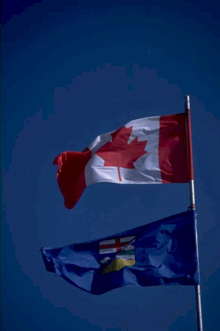 canada alberta flags 1980s 1990s A4 Photo Print