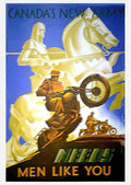 canada army motorcycle Vintage world war A4 Photo Print