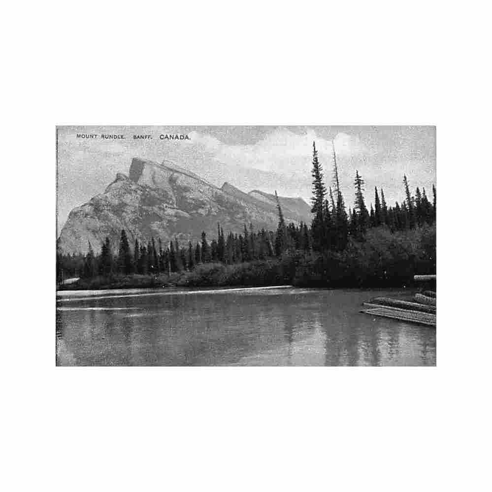 canada banff ab mount rundle Vintage A4 Photo Print