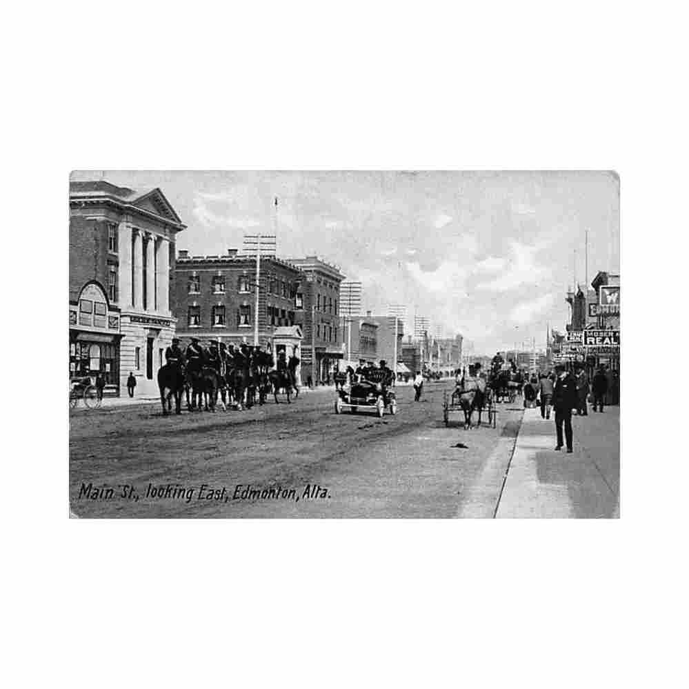 canada edmonton ab main street looking east Vintage A4 Photo Print