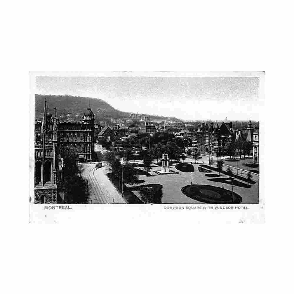 canada montreal dominion square with windsor hotel ed montreal import co 108 Vintage A4 Photo Print