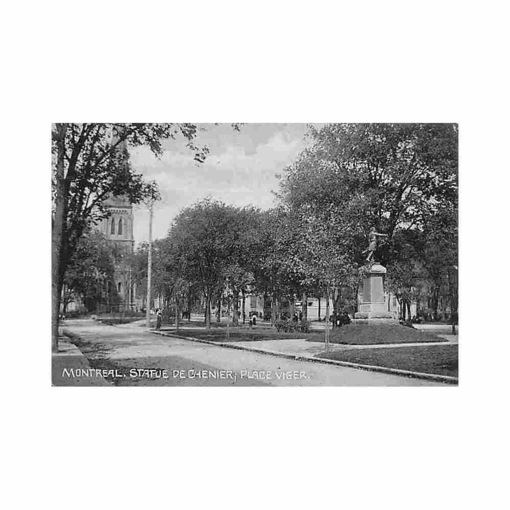 canada montreal qc statue de chenier place viger ed montreal import co 298 Vintage A4 Photo Print