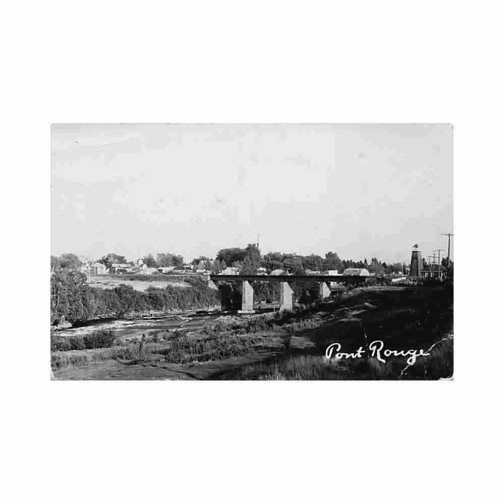 canada pont rouge qc vue generale carte edinconnu Vintage A4 Photo Print