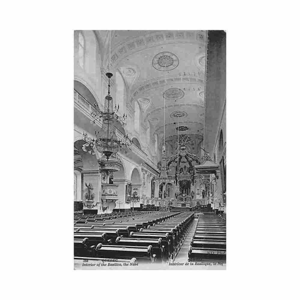 canada quebec interieur de la basilique la nef ed neurdein nd phot 388 Vintage A4 Photo Print
