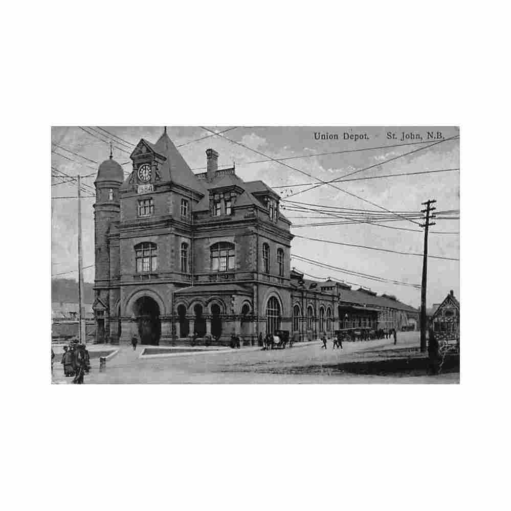 canada st john nb union depot lightly unsticked th hall Vintage A4 Photo Print