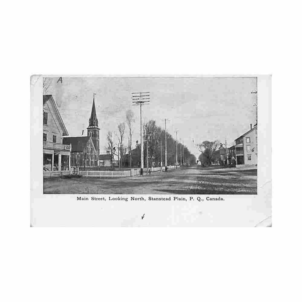canada stanstead qc main street looking north Vintage A4 Photo Print
