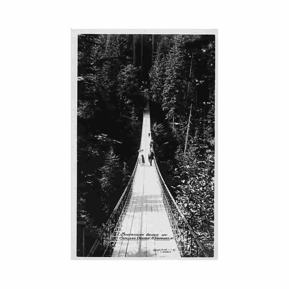canada vancouver bc suspension bridge over capilano canyon Vintage A4 Photo Print